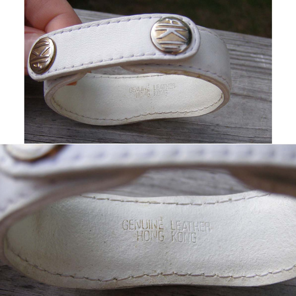 Ann Klein ll Art Nouveau Watch White Leather Band - Picture 5 of 8